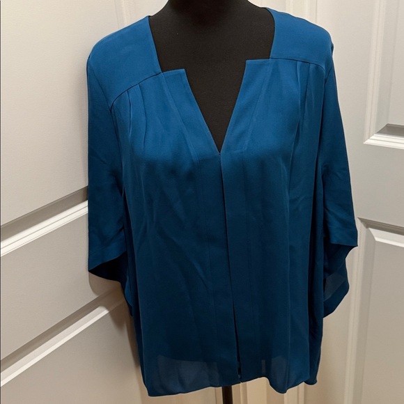 Elie Tahari Tops - Teal V-Neck Blouse - Women Tops